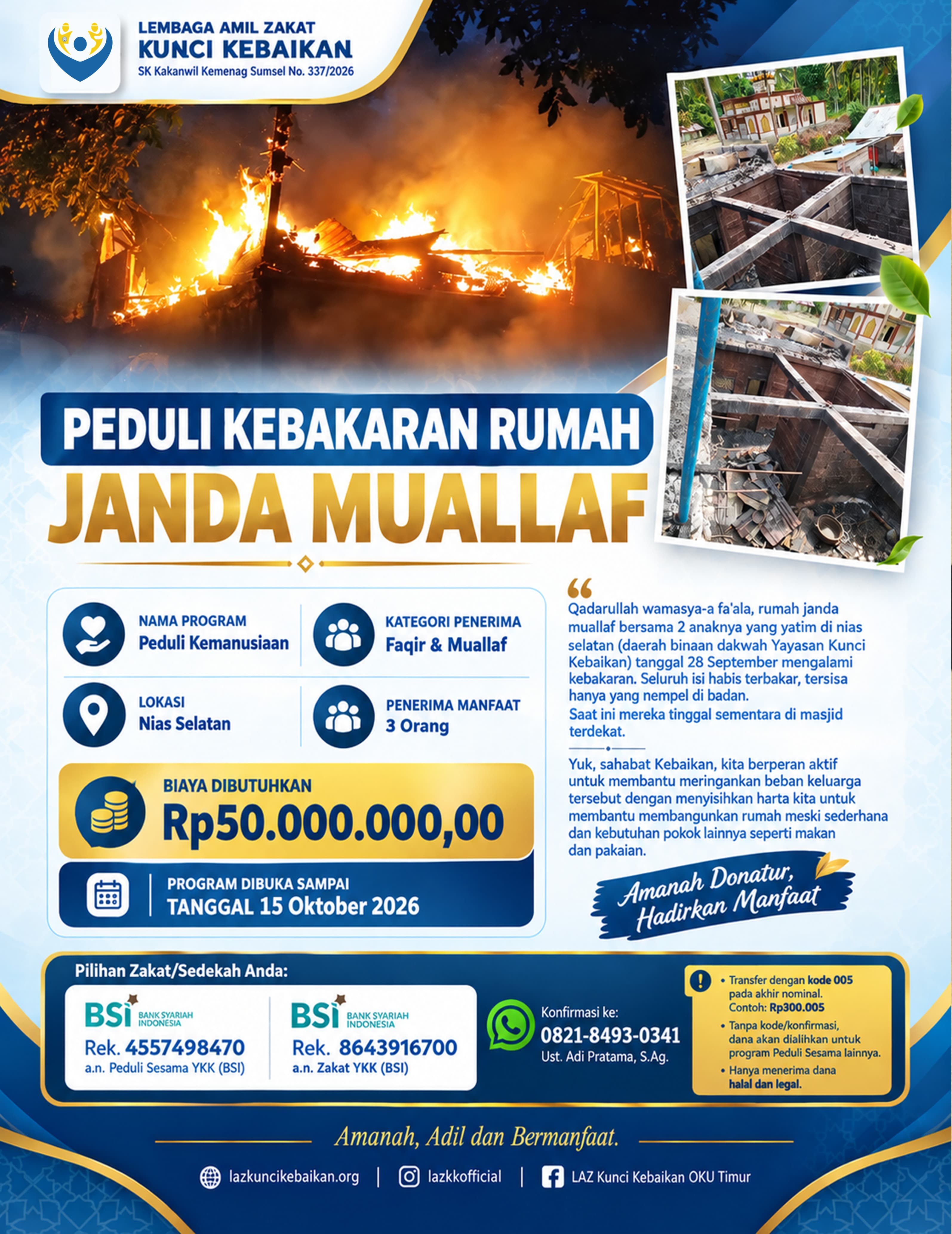 Peduli Kebakaran Rumah Janda Muallaf