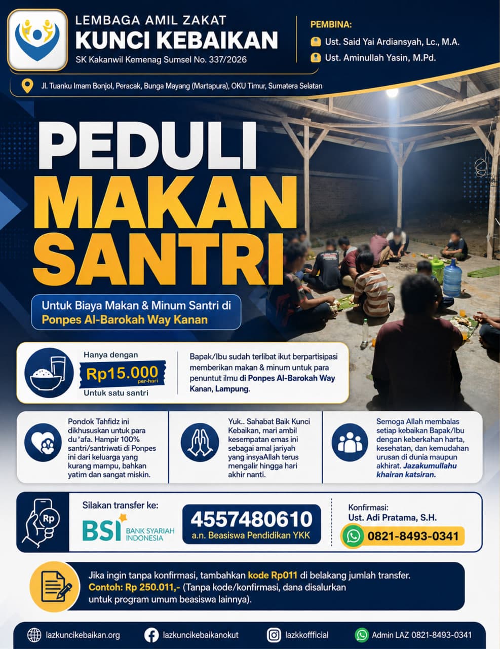 Peduli Santri Tahfidz Ponpes Al-Barokah Way Kanan