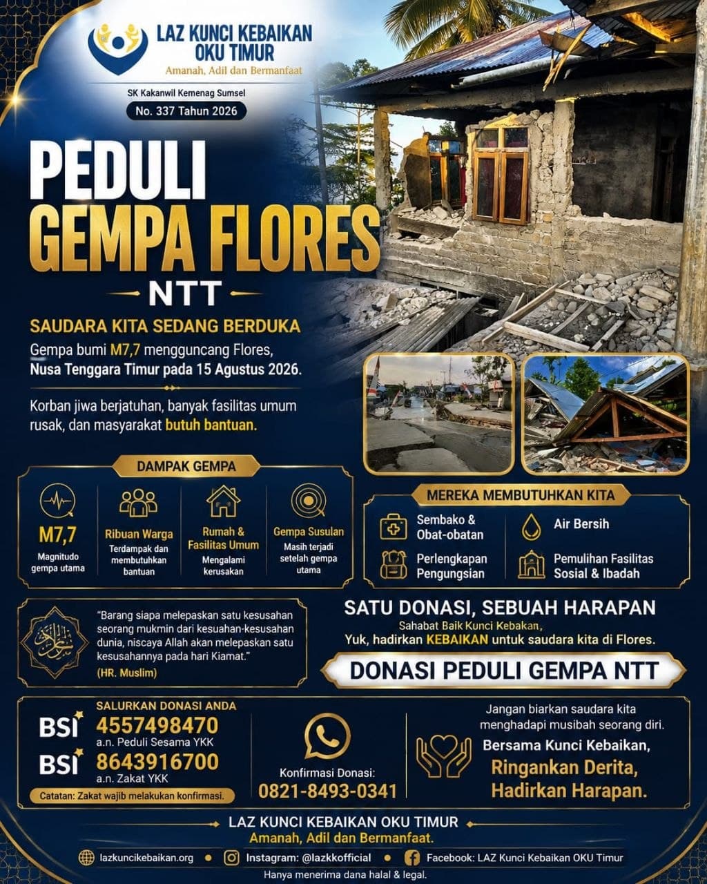Peduli Gempa Flores NTT — Tanggap Darurat Bencana